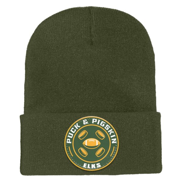 Puck & Pigskin Logo - Elks Beanie