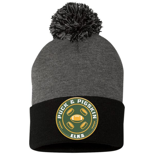 Puck & Pigskin Logo - Elks Pom Pom Toque - Image 2