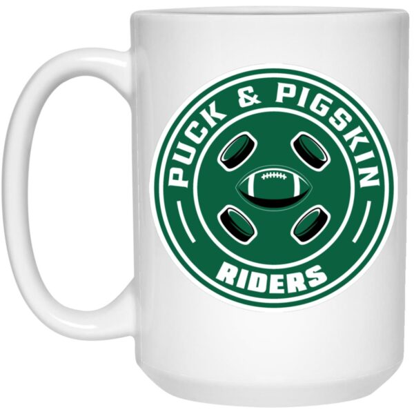 Puck & Pigskin Logo - Riders Mugs - Image 2