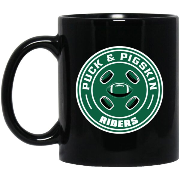 Puck & Pigskin Logo - Riders Mugs - Image 3