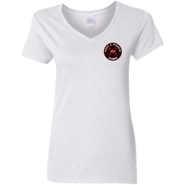 Puck & Pigskin Logo - Stamps V-Neck T-Shirt