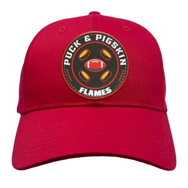 Puck & Pigskin Logo - Flames Structured Twill Hat - Image 3