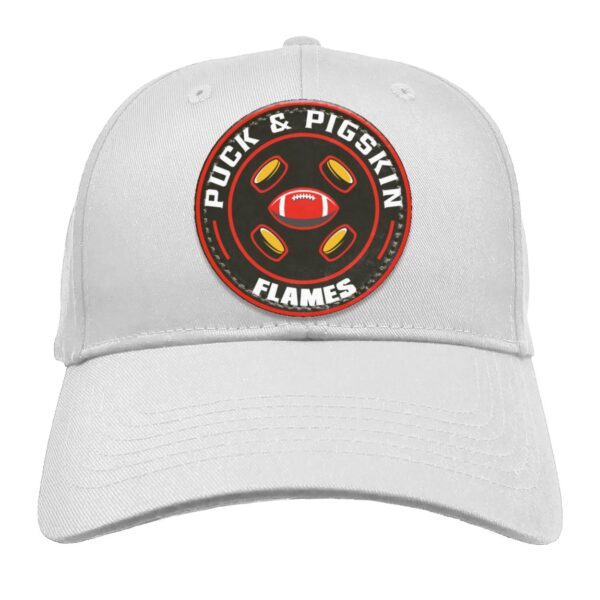 Puck & Pigskin Logo - Flames Structured Twill Hat - Image 4