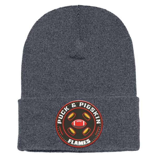 Puck & Pigskin Logo - Flames Beanie - Image 2