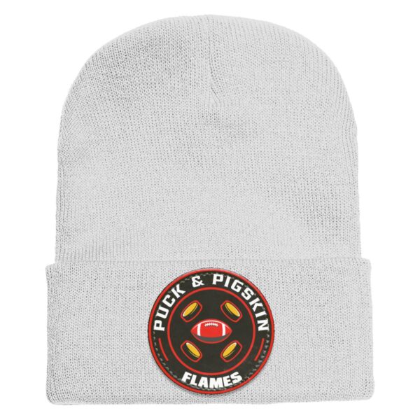 Puck & Pigskin Logo - Flames Beanie - Image 6