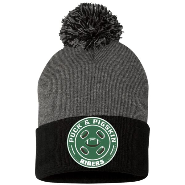 Puck & Pigskin Logo - Riders Pom Pom Toque - Image 2