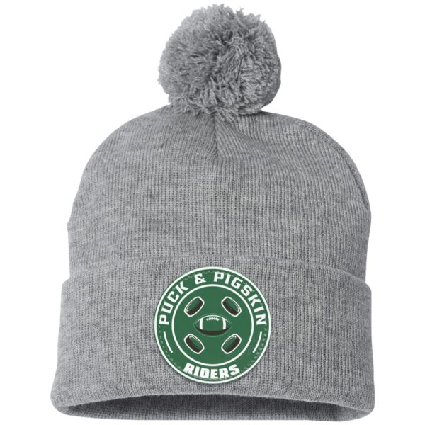 Puck & Pigskin Logo - Riders Pom Pom Toque - Image 3