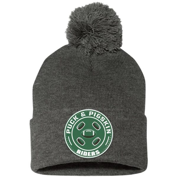 Puck & Pigskin Logo - Riders Pom Pom Toque - Image 4