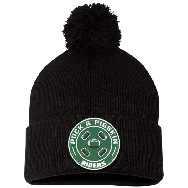 Puck & Pigskin Logo - Riders Pom Pom Toque