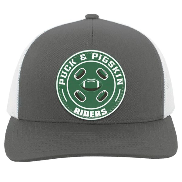 Puck & Pigskin Logo - Riders Snapback Trucker Hat - Image 6