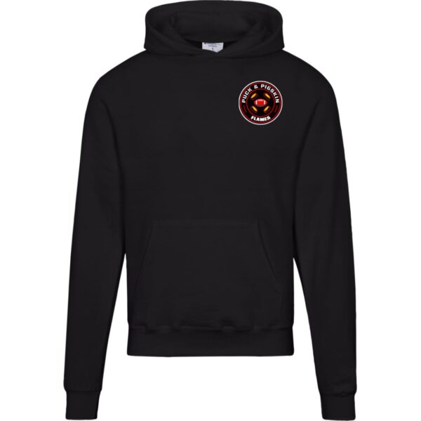 Puck & Pigskin Logo - Flames Hoodies - Image 6