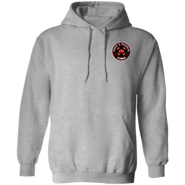 Puck & Pigskin Logo - Flames Hoodies