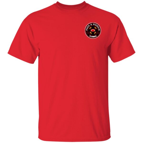 Puck & Pigskin Logo - Flames Basic T-Shirt - Image 3