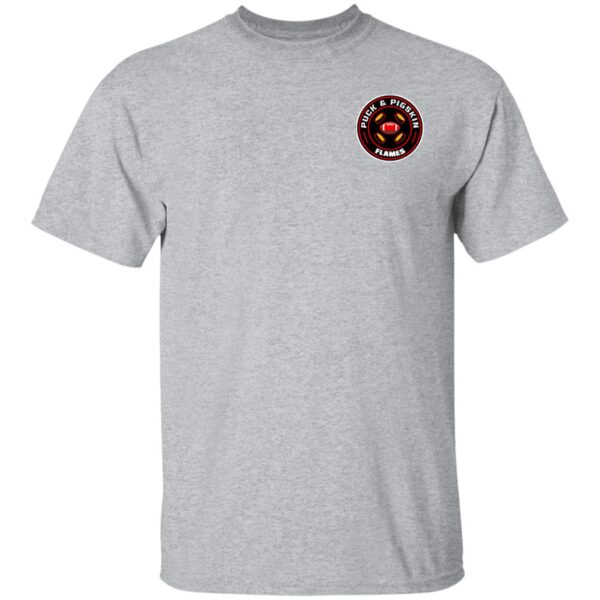 Puck & Pigskin Logo - Flames Basic T-Shirt - Image 4