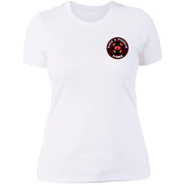 Puck & Pigskin Logo - Flames Boyfriend T-Shirt - Image 2