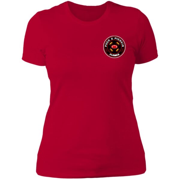 Puck & Pigskin Logo - Flames Boyfriend T-Shirt - Image 4