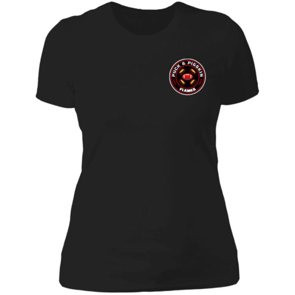 Puck & Pigskin Logo - Flames Boyfriend T-Shirt - Image 3