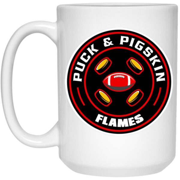 Puck & Pigskin Logo - Flames Mugs - Image 2