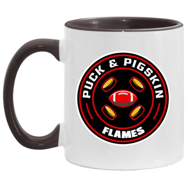 Puck & Pigskin Logo - Flames Mugs - Image 5