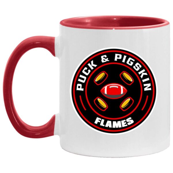 Puck & Pigskin Logo - Flames Mugs - Image 6