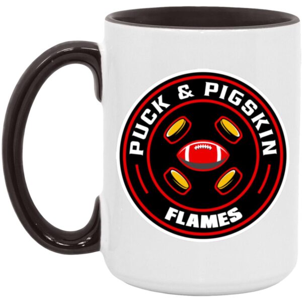 Puck & Pigskin Logo - Flames Mugs - Image 8