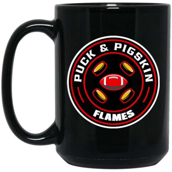 Puck & Pigskin Logo - Flames Mugs - Image 4