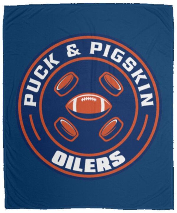 Puck & Pigskin Logo - Oilers Blankets - Image 5