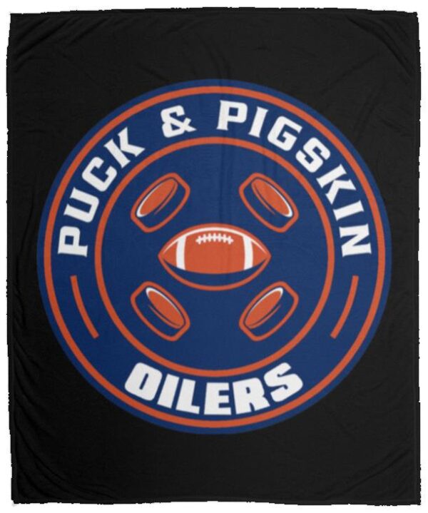 Puck & Pigskin Logo - Oilers Blankets - Image 7