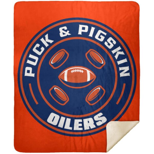 Puck & Pigskin Logo - Oilers Blankets - Image 16