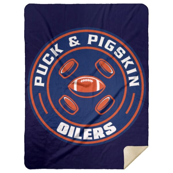 Puck & Pigskin Logo - Oilers Blankets - Image 17