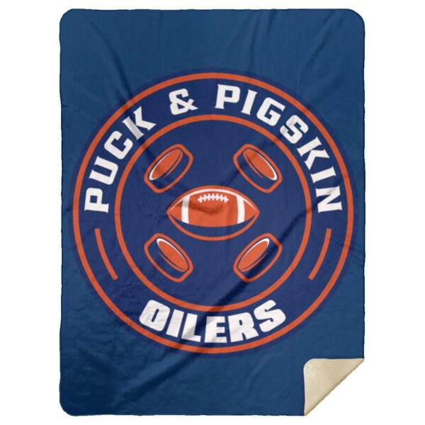 Puck & Pigskin Logo - Oilers Blankets - Image 18