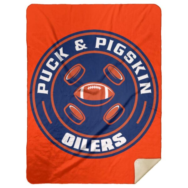 Puck & Pigskin Logo - Oilers Blankets - Image 19