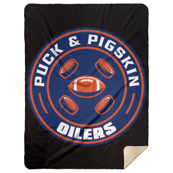 Puck & Pigskin Logo - Oilers Blankets - Image 20