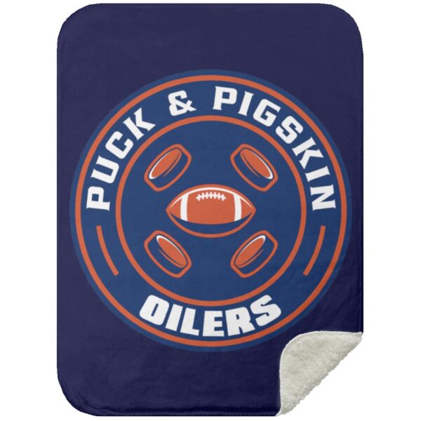 Puck & Pigskin Logo - Oilers Blankets - Image 21