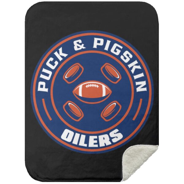 Puck & Pigskin Logo - Oilers Blankets - Image 22