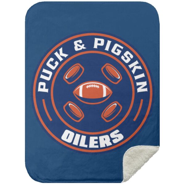 Puck & Pigskin Logo - Oilers Blankets - Image 23