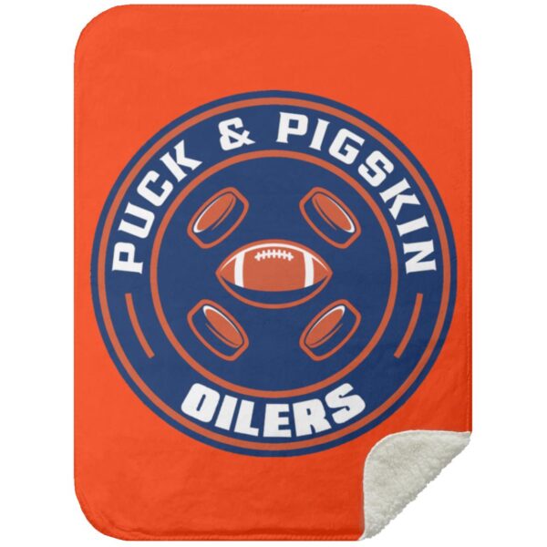 Puck & Pigskin Logo - Oilers Blankets - Image 24