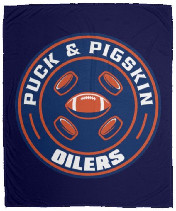 Puck & Pigskin Logo - Oilers Blankets - Image 8