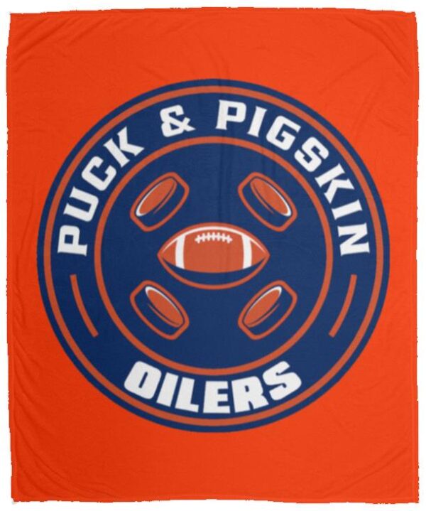 Puck & Pigskin Logo - Oilers Blankets - Image 6