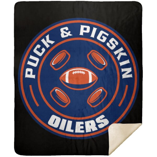 Puck & Pigskin Logo - Oilers Blankets - Image 13