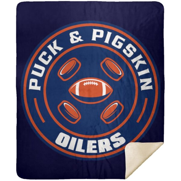 Puck & Pigskin Logo - Oilers Blankets - Image 14