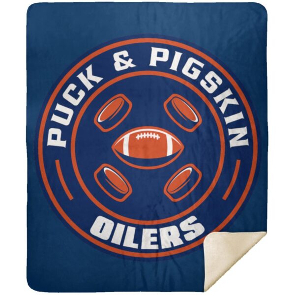 Puck & Pigskin Logo - Oilers Blankets - Image 15