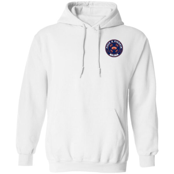 Puck & Pigskin Logo - Oilers Hoodies - Image 2