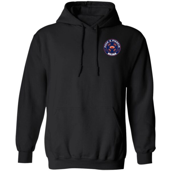 Puck & Pigskin Logo - Oilers Hoodies - Image 3