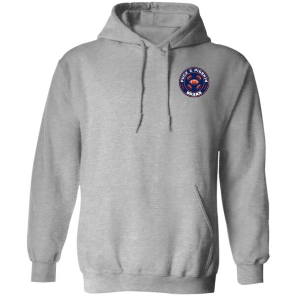 Puck & Pigskin Logo - Oilers Hoodies