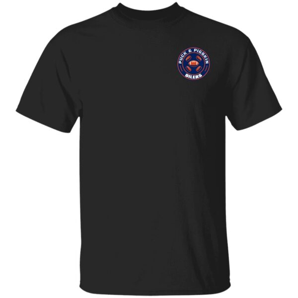 Puck & Pigskin Logo - Oilers Basic T-Shirt - Image 2