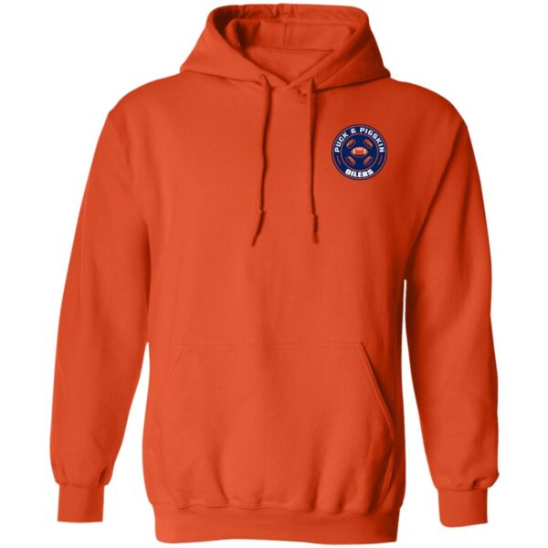 Puck & Pigskin Logo - Oilers Hoodies - Image 4