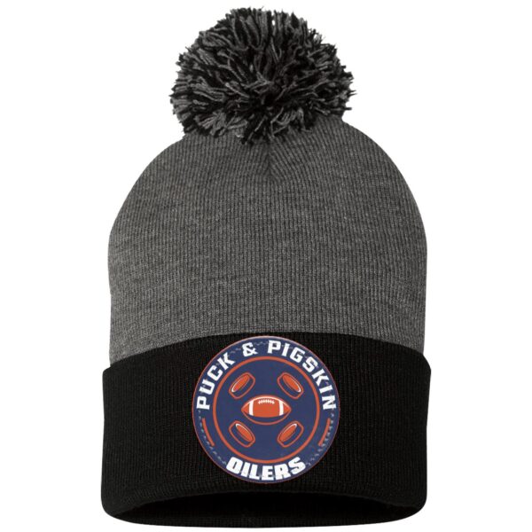 Puck & Pigskin Logo - Oilers Pom Pom Toque - Image 2