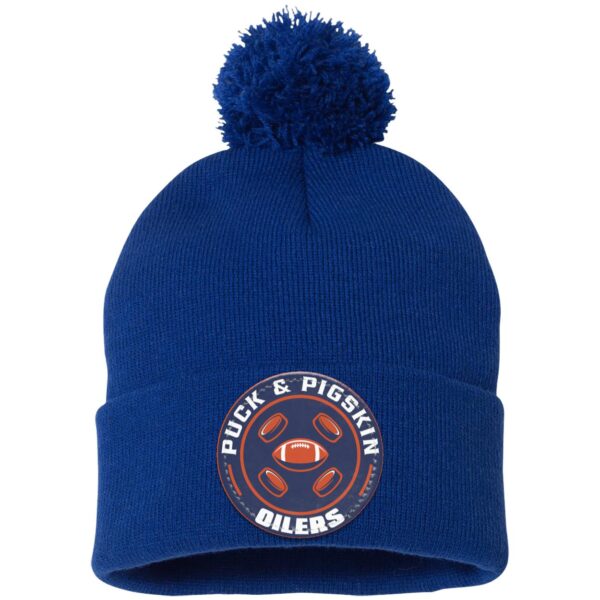 Puck & Pigskin Logo - Oilers Pom Pom Toque - Image 3