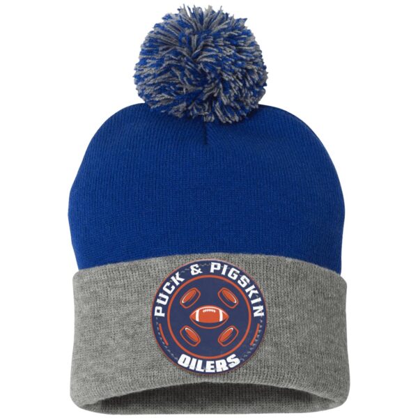 Puck & Pigskin Logo - Oilers Pom Pom Toque - Image 4